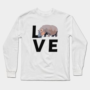 Hippo - Love Hippopotamus Long Sleeve T-Shirt